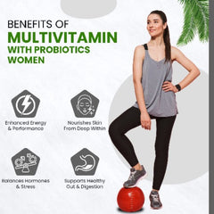 Himalayan Organics Multivitamin With Probiotics For Women 120 Vegetarian Tablets (60 + Natural Extracts,Essential Vitamins & Minerals Vitamin D3,B12,Calcium,Curcumin & Biotin)