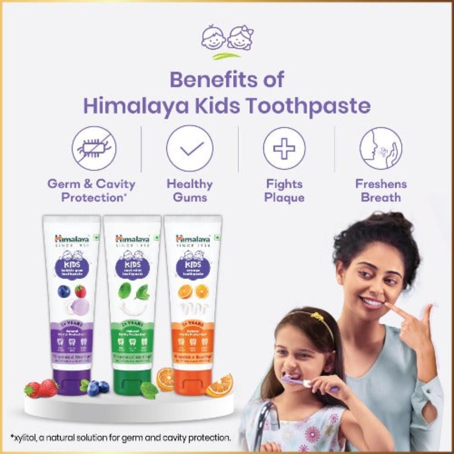 Himalaya Herbal Ayurvedic Kids Bubble Gum,Cool Mint & Orange For natural cavity protection (Paste) Toothpaste