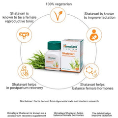 Himalaya Pure Herbs Women's Wellness Herbal Ayurvedic Shatavari Promotes Lactation 60 Tablets
