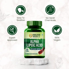 Himalayan Organics Alpha Lipoic 300mg Boost Liver Function,Healthy Blood Sugar,Antioxidant 60 Vegetarian Tablets