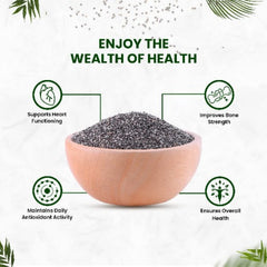 Himalayan Organics Certified Organic Chia Seeds Enriched with Omega 3 & Zinc Supports Health Management- 200g