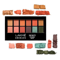 LAKMÉ ABSOLUTE INFINITY EYE SHADOW PALETTE,CORAL SUNSET,PIGMENTED BLENDABLE EYE SHADOW PALETTE WITH 12 MATTE AND SHIMMER SHADES EYE MAKEUP KIT 12 G