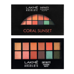 LAKMÉ ABSOLUTE INFINITY EYE SHADOW PALETTE,CORAL SUNSET,PIGMENTED BLENDABLE EYE SHADOW PALETTE WITH 12 MATTE AND SHIMMER SHADES EYE MAKEUP KIT 12 G