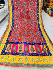 Болливудская индийская пакистанская этническая праздничная одежда, стильная мягкая женская модная дупатта ручной работы, шелковая дупатта, код 14