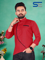 Bollywood Indian Pakistani Ethnic Party Wear Pure Soft Heavy Cotton Cross Shirt