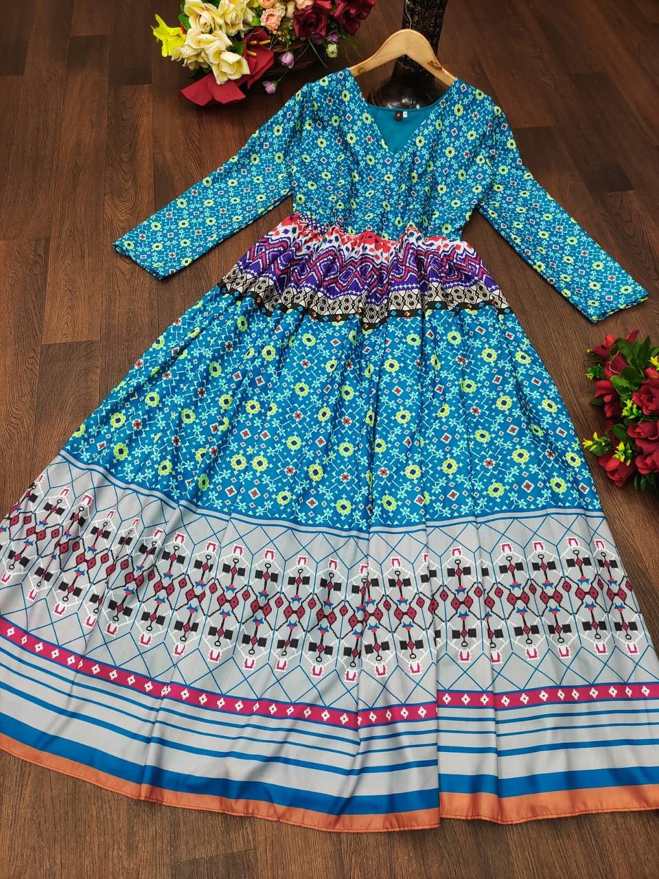 Bollywood Indian Pakistani Ethnic Party Wear Women Soft Pure Soft Cotton Maxi Dress