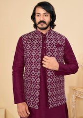 Болливудская индийская пакистанская этническая праздничная одежда из чистого мягкого шелка для мужчин Курта Пижама и Коти