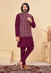 Болливудская индийская пакистанская этническая праздничная одежда из чистого мягкого шелка для мужчин Курта Пижама и Коти