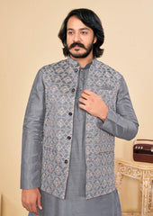 Bollywood Indian Pakistani Ethnic Party Wear Pure Soft Silk Men Kurta Pyjama And Koti