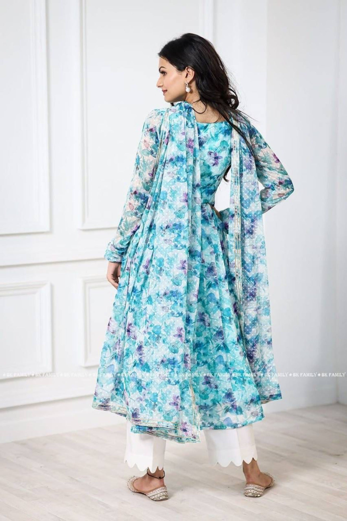 Bollywood Indian Pakistani Ethnic Party Wear Women Soft Pure Georgette Anarkali Dress