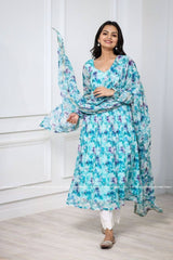 Bollywood Indian Pakistani Ethnic Party Wear Women Soft Pure Georgette Anarkali Dress