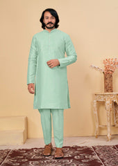 Болливудская индийская пакистанская этническая праздничная одежда из чистого мягкого шелка для мужчин Kurta Polo Pant