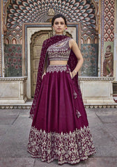 Indian Pakistani Women Lengha Wedding Bollywood Bridal Ethnic Party Wear Pure Soft Tapeta Silk With Embroidery Work