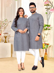 Болливудская индийская пакистанская этническая праздничная одежда из чистого мягкого полутяжелого льна и хлопка для мужчин и женщин Курта комбинированная пижама