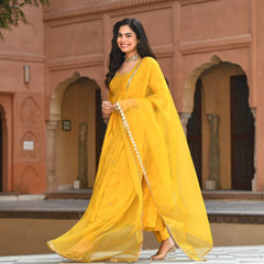 Bollywood Indian Pakistani Ethnic Party Wear Women Soft Pure Silk Anarkali Dupatta Organza Dress