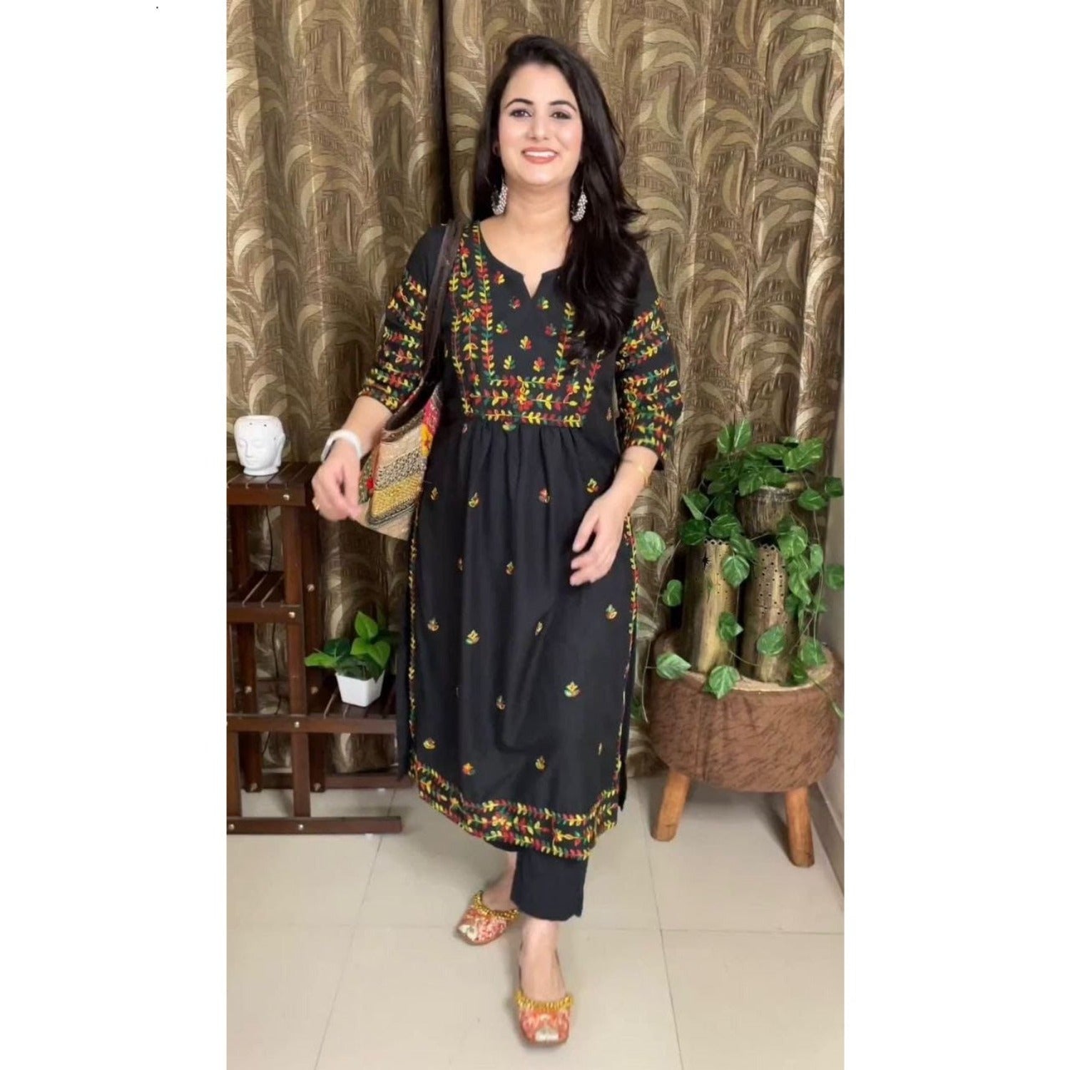 Bollywood Indian Pakistani Women Ethnic Party Wear Soft Pure Cotton Black Dress