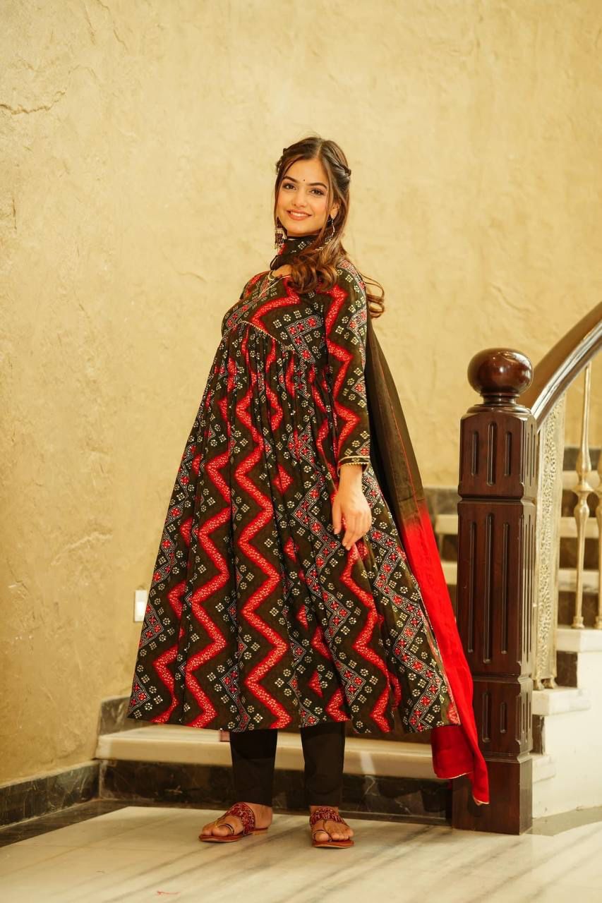Bollywood Indian Pakistani Ethnic Party Wear Soft Pure Rayon Cotton Brown Ethnic Suit Set Dress