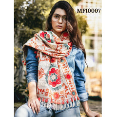 Bollywood Indian Pakistani Ethnic Party Wear Soft Pure 100% Khadi Embroidered Scarf/Mufflers/stoles