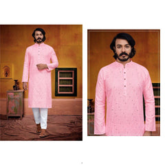Bollywood Indian Pakistani Ethnic Party Wear Soft Pure Cotton Men Kurta Pyjama