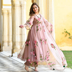 Bollywood Indian Pakistani Ethnic Party Wear Soft Pure Tubby Organza Suit Dress