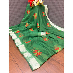 Bollywood Indian Pakistani Ethnic Party Wear Soft Pure Linen Cotton Saree/Sari/Sarees