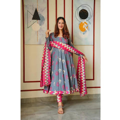 Bollywood Indian Pakistani Ethnic Party Wear Soft Pure Muslin Cotton Grey Pink Muslin Suit Dress