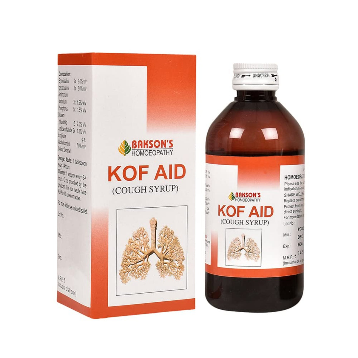 Bakson's Homoeopathy Kof Aid Cough Reliever Syrup
