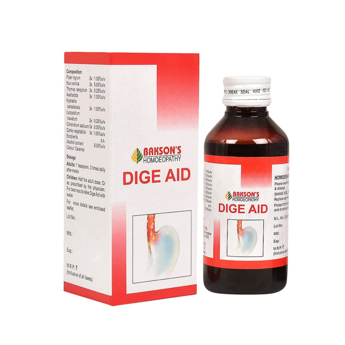 Bakson's Homoeopathy Dige Aid Aids Digestion Syrup