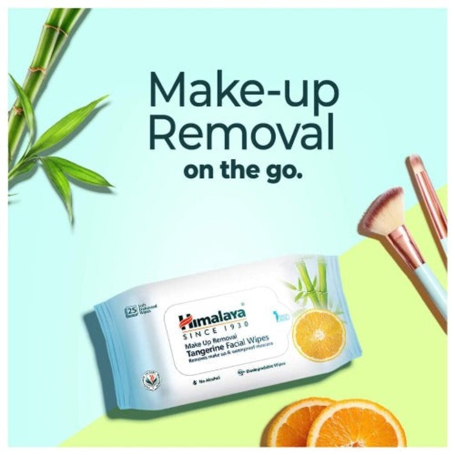 Himalaya Herbal Ayurvedic Personal Care Makeup Removal Tangerine Removes Makeup And Waterproof Mascara Facial Wipes