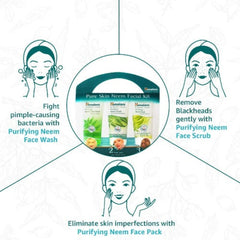 Himalaya Herbal Ayurvedic Personal Care Pure Skin Neem Facial Provides Pure And Healthy Skin (Face Wash,Scrub & Pack) Kit