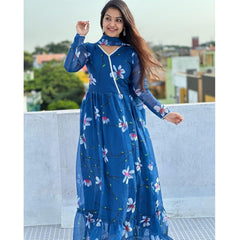Bollywood Indian Pakistani Ethnic Party Wear Women Soft Pure Tubby Organza Suit Dress