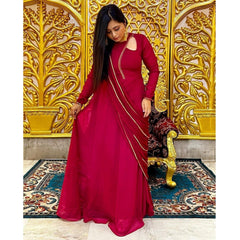 Bollywood Indian Pakistani Ethnic Party Wear Women Soft Pure Faux Georgette Anarkali With Dupatta Dress