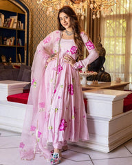 Bollywood Indian Pakistani Ethnic Party Wear Women Soft Pure Tubby Organza Maxi Dress