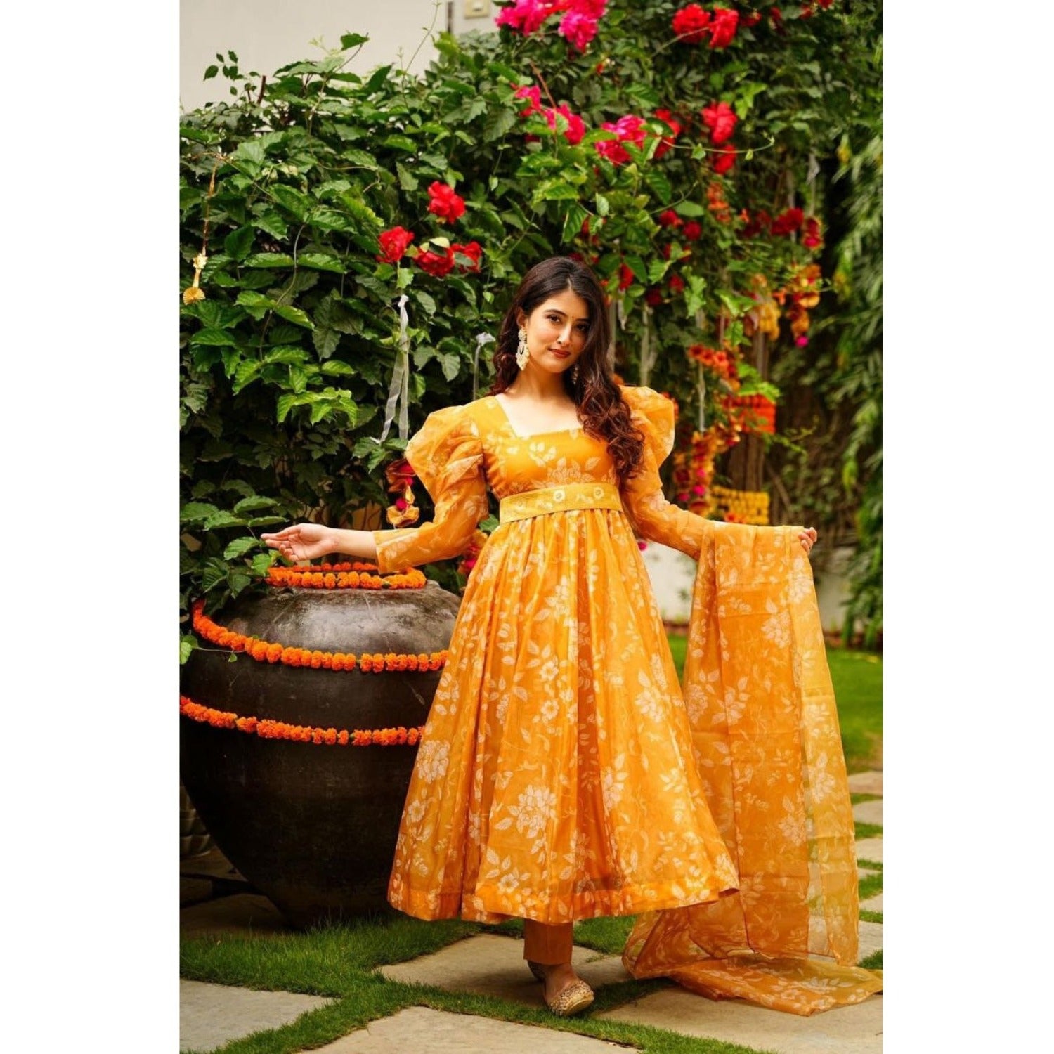 Bollywood Indian Pakistani Ethnic Party Wear Soft Pure Tubby Organza Suit Set Dress