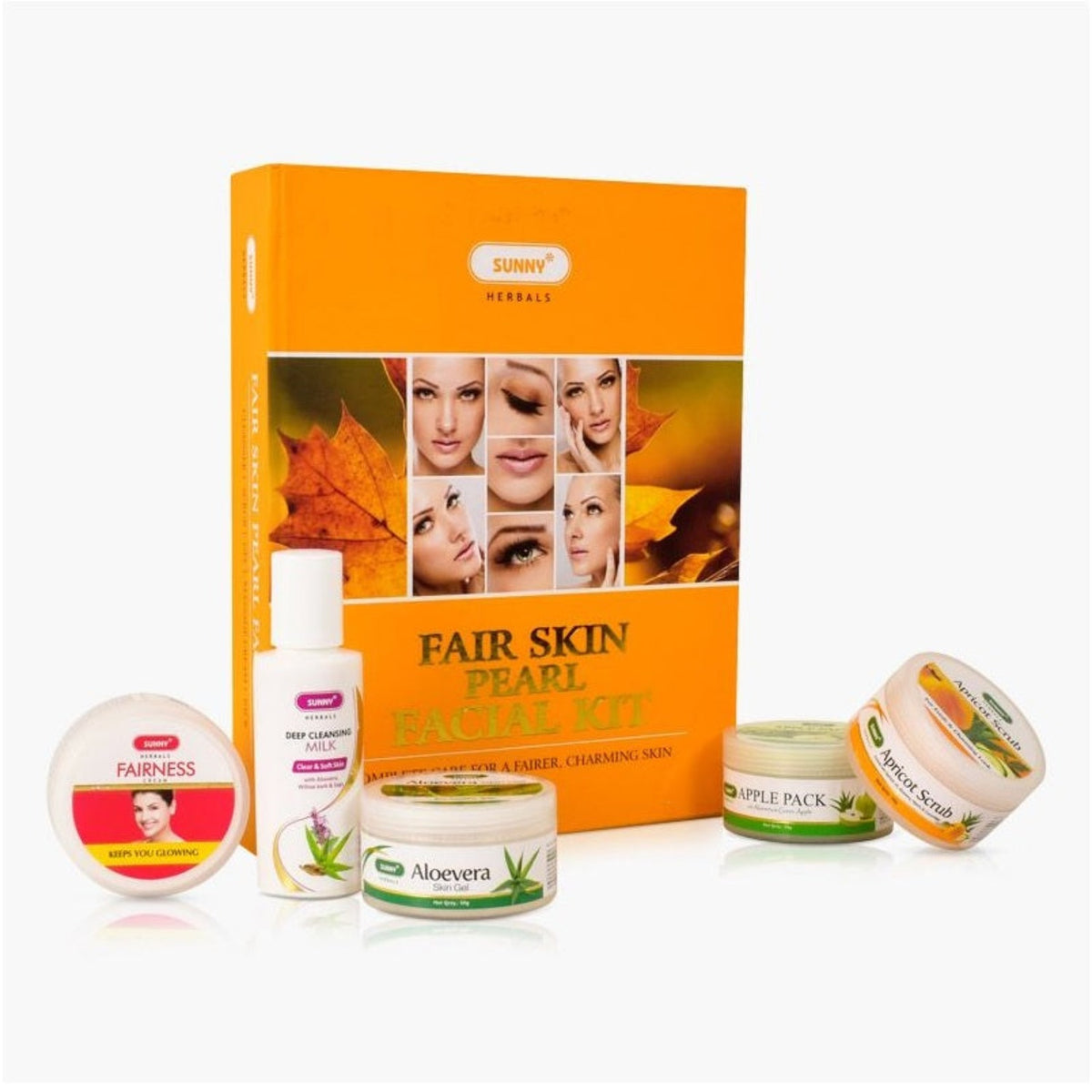 Bakson's Sunny Herbals Fair Skin Pearl Facial Complete Care For a Fairer,Charming Skin Kit 5 X 50 (Gm/Ml)
