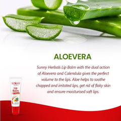 2 X Bakson's Sunny Herbals Lip Balm With Almond oil,Aloevera & Calendula Smooth & Glossy Lips Balm 10gm