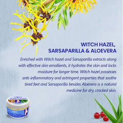 Bakson's Sunny Herbals Foot With Aloevera,Witch Hazel & Sarsaparilla Moisturised Soft Feet Skin Care Cream 100gm