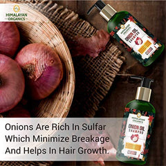 Himalayan Organics Onion Oil Shampoo For Hair Growth No Parabens & No Sulphate 300ml